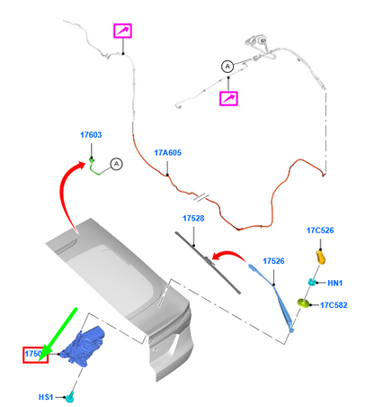new ford mondeo mk5 rear window wiper motor 1872394 ds73-17404-ab original