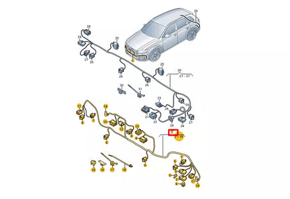 NEW AUDI Q7 4M FRONT BUMPER PDC PARKING AID WIRING HARNESS 4M0971095NB ORIGINAL