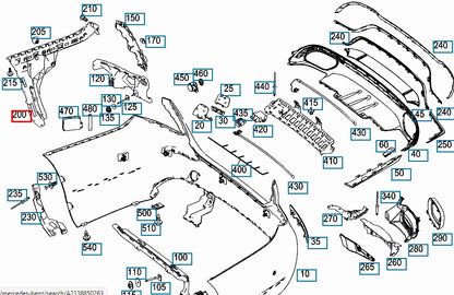 NEW MERCEDES-BENZ E W213 REAR RIGHT BUMPER BRACKET A2138850263 ORIGINAL