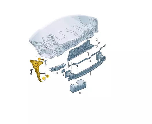 NEW AUDI Q5 SQ5 80A REAR RIGHT BUMPER GUIDE BRACKET 80A807454