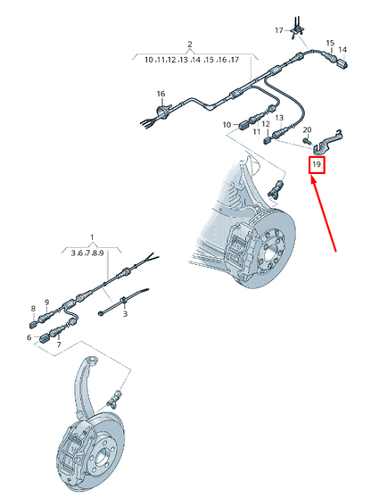 NEW AUDI E-TRON GEN REAR RIGHT SPEED SENSOR HARNESS HOLDER 80A971846D ORIGINAL