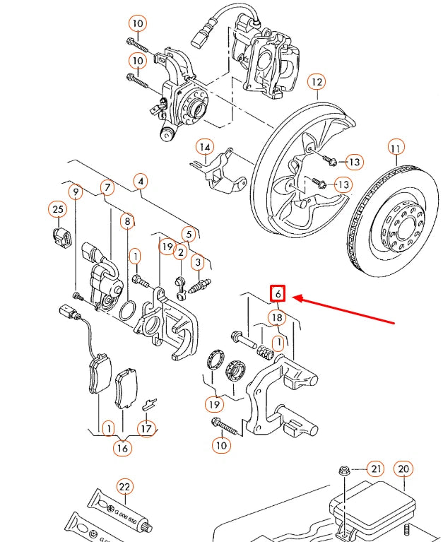 NEW AUDI A8 D3 REAR LEFT BRAKE CALIPER CARRIER 3D0615425C ORIGINAL