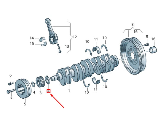 NEW VOLKSWAGEN CRAFTER 2F MK1 CRANKSHAFT OIL PUMP DRIVE 034105177 ORIGINAL