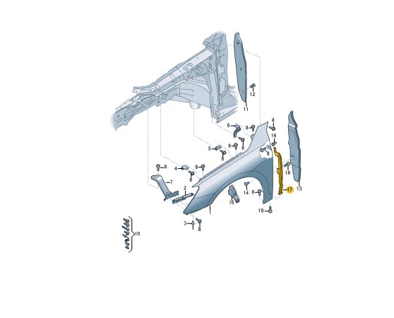 NEW AUDI A3 SPORTBACK 8YA FRONT LEFT WING PLASTIC TRIM 8Y0853241 ORIGINAL