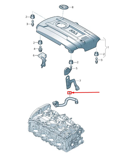 NEW AUDI Q2 CYLINDER HEAD COVER BREATHER HOSE 06K103213K ORIGINAL