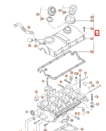 NEW AUDI A4 B6 CYLINDER HEAD VALVE COVER 038103469AE ORIGINAL