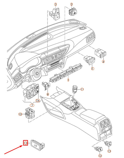 NEW AUDI A6 C7 REAR LID OPEN SWITCH 4G0959831B5PR ORIGINAL