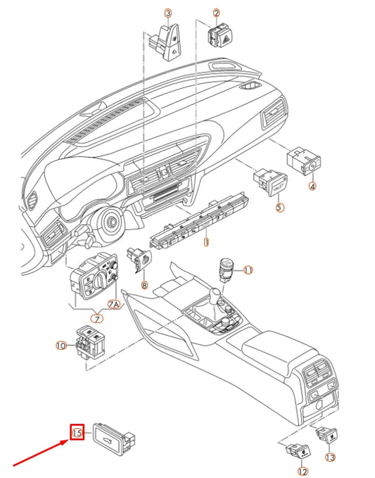 NEW AUDI A6 C7 REAR LID OPEN SWITCH 4G0959831B5PR ORIGINAL