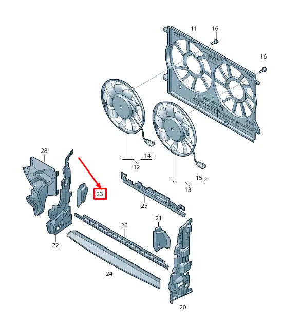 NEW AUDI A5 SPORTBACK F5 RIGHT RADIATOR FAN AIR DUCT 8W6121284AE ORIGINAL