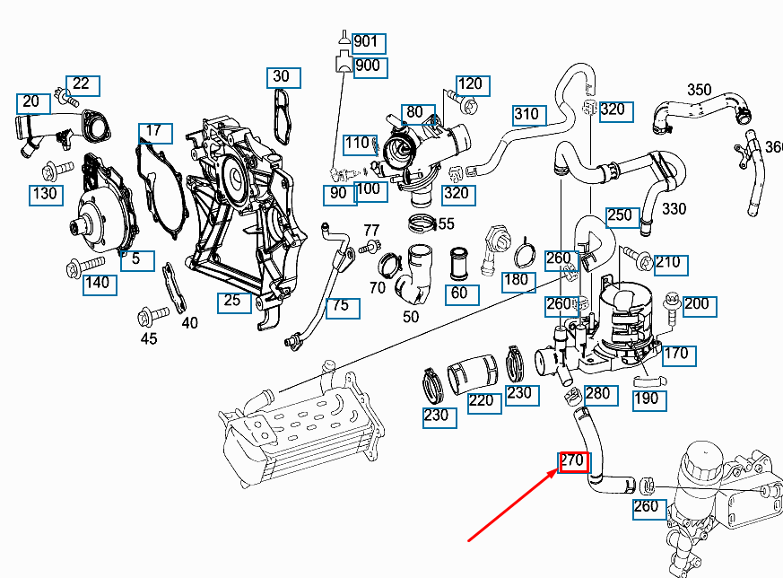 NEW MERCEDES-BENZ SPRINTER 906 WATER COOLANT HOSE A6512031382 ORIGINAL