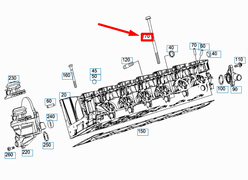 NEW MERCEDES-BENZ S W222 CYLINDER HEAD SCREW A0049904612 ORIGINAL