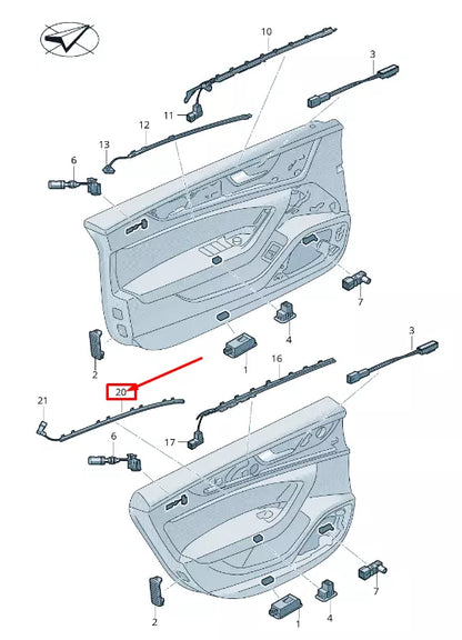 NEW AUDI A6 4A C8 REAR RIGHT DOOR LIGHT FIBRE 4K0947208