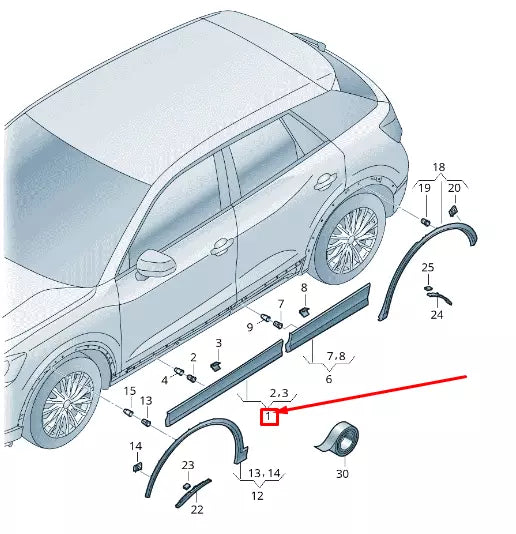 NEW AUDI Q2 GA FRONT LEFT DOOR COVER 81A8539594W3