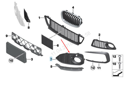 Genuine Bmw 1 F21 Left Fog Light Grille M Sport 51118068603 8068603 2015 Original