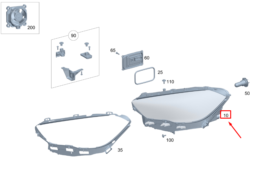 new mercedes-benz gla h247 front right headlight lhd a2479067801 original