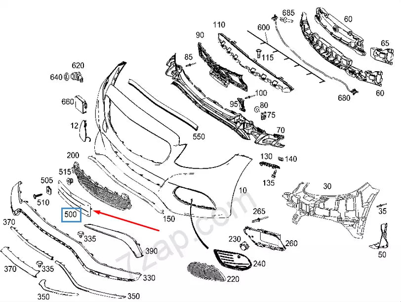 NEW MB C-CLASS W205 FRONT BUMPER LICENSE NUMBER PLATE A2058801244 2015 ORIGINAL