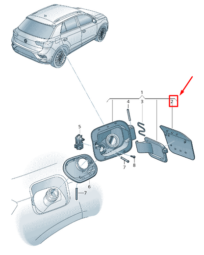NEW VW T-ROC A1 FUEL FILLER DOOR 2GA809909GRU 2GA809909 GRU ORIGINAL