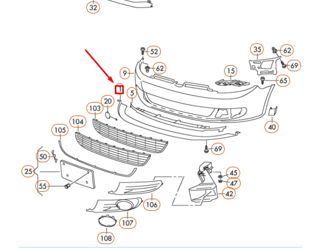 NEW VOLKSWAGEN GOLF MK6 FRONT BUMPER LOWER CENTER SPOILER 5K0807110GRU ORIGINAL