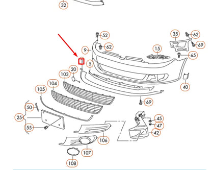 NEW VOLKSWAGEN GOLF MK6 FRONT BUMPER LOWER CENTER SPOILER 5K0807110GRU ORIGINAL