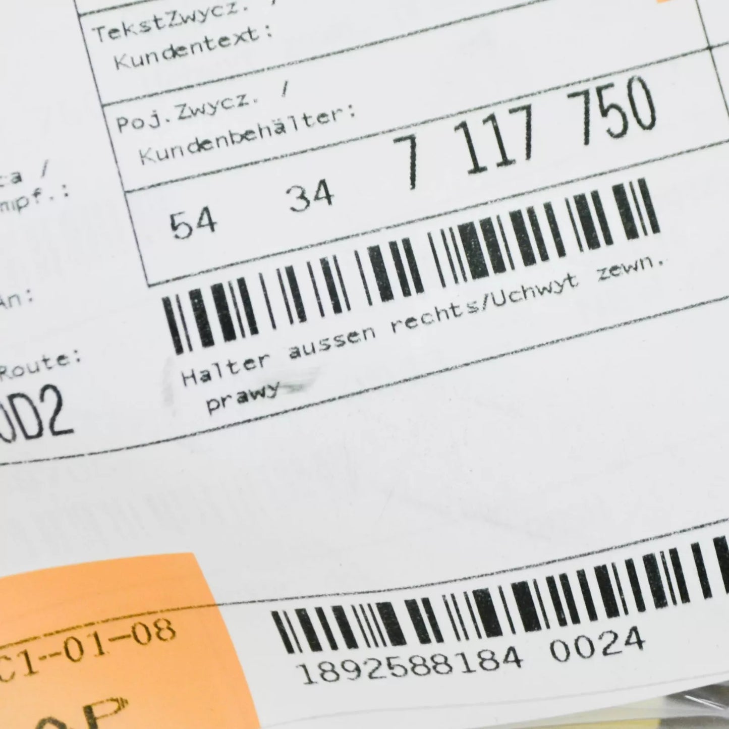 NEW BMW Z4 E85 LEFT CENER WIND DEFLECTOR BRACKET 7117750 54347117750 ORIGINAL