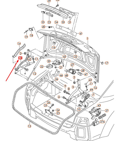 NEW AUDI A8 D3 REAR LID LEFT HINGE 4E0827299H