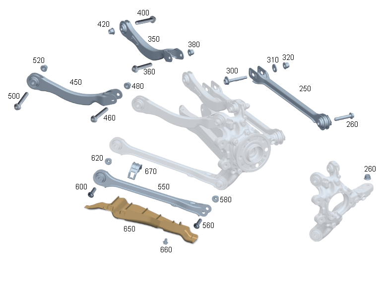 NEW MERCEDES-BENZ S W223 REAR RIGHT CONTROL ARM COVER A2233526401 2020 ORIGINAL