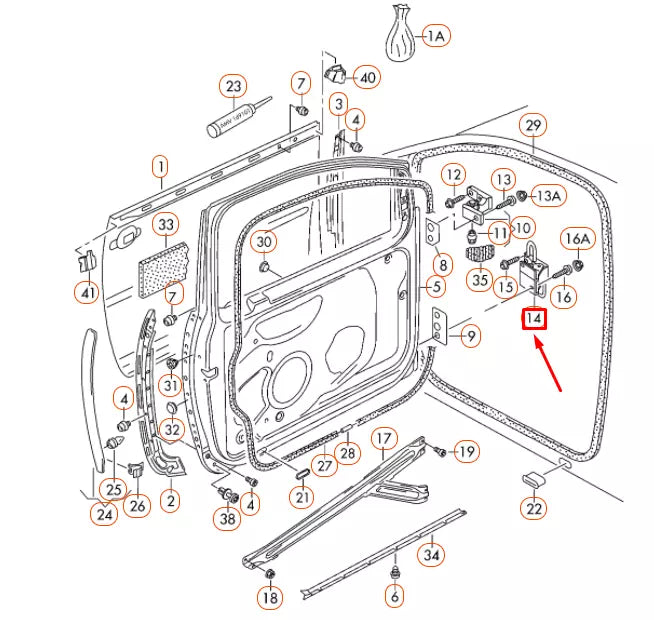 NEW VOLKSWAGEN GOLF MK5 FRONT LEFT DOOR LOWER HINGE 1K0831411Q ORIGINAL