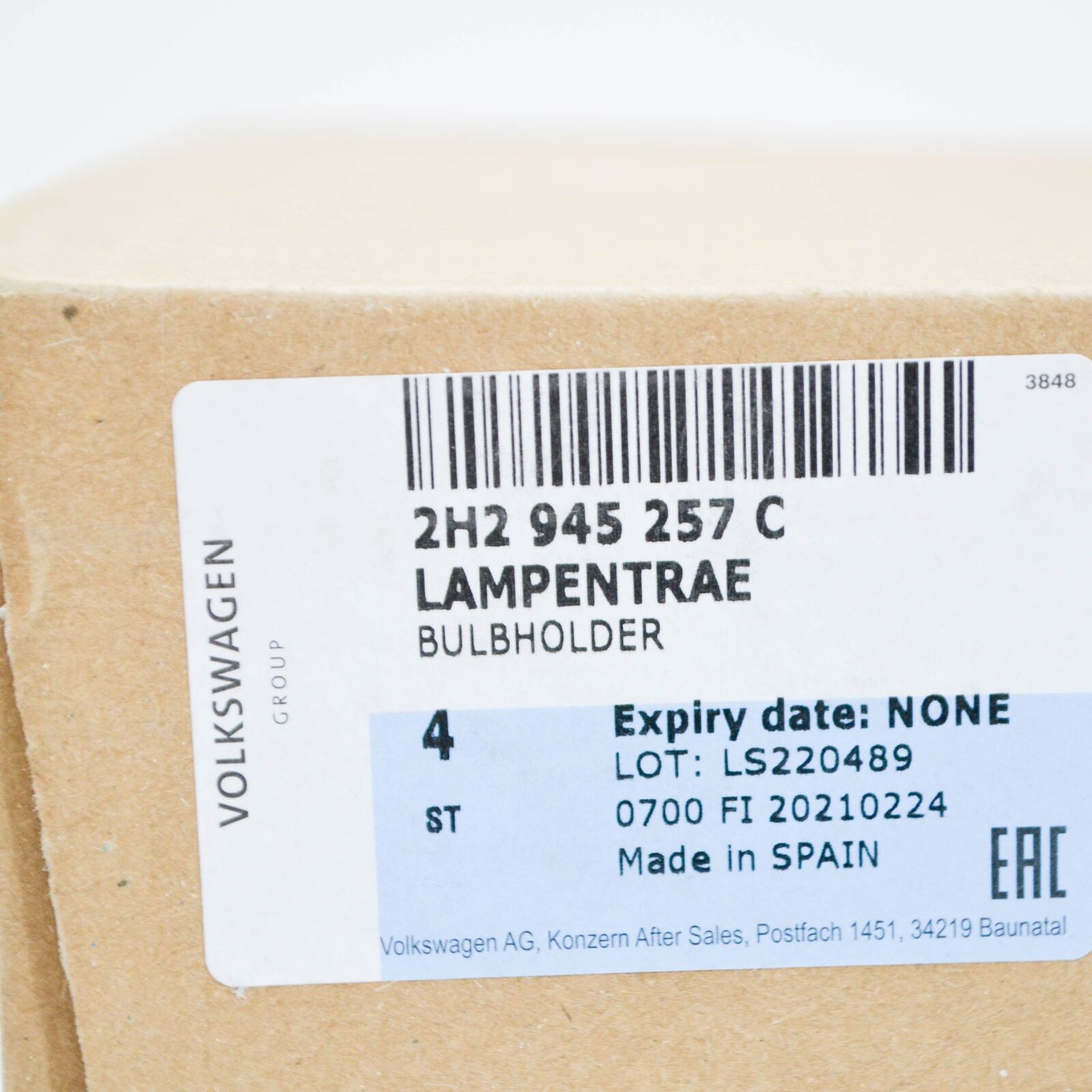 NEW VOLKSWAGEN AMAROK 2H REAR LEFT TAIL LAMP BULB CARRIER 2H2945257C ORIGINAL