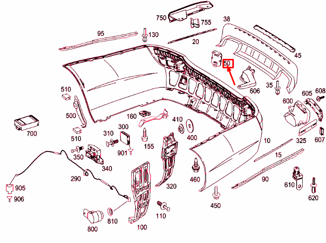 NEW MERCEDES-BENZ S W221 REAR BUMPER TOW EYE COVER A22188529229999 ORIGINAL