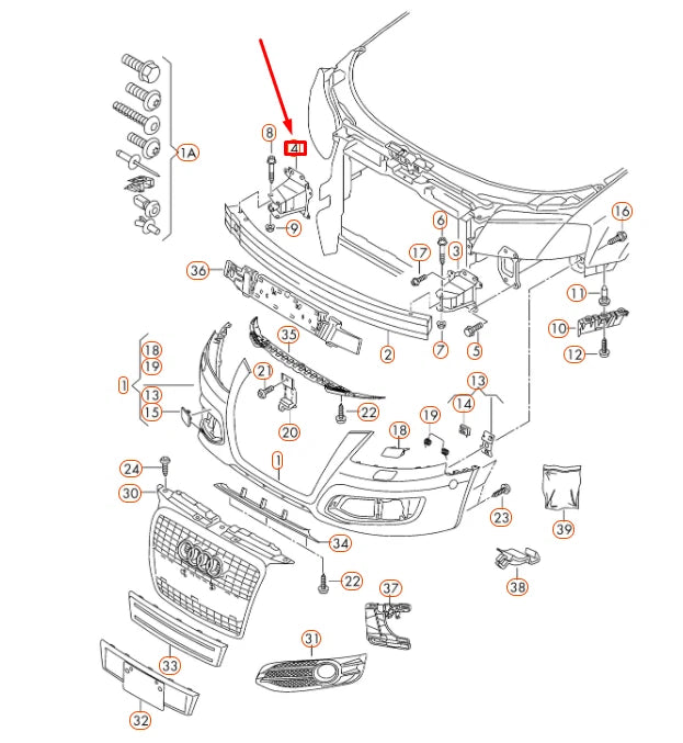 NEW AUDI A3 8P FRONT BUMPER RIGHT IMPACT SHOCK ABSORBER 8P0807134C ORIGINAL