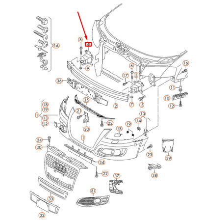 NEW AUDI A3 8P FRONT BUMPER RIGHT IMPACT SHOCK ABSORBER 8P0807134C ORIGINAL