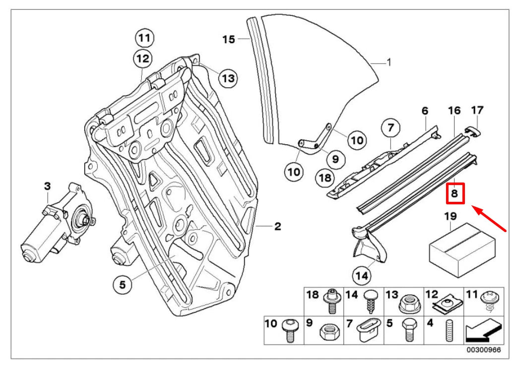 NEW BMW 3 CABRIO E46 REAR LEFT OUTER WEATHERSTRIP 51367894711 7894711 ORIGINAL
