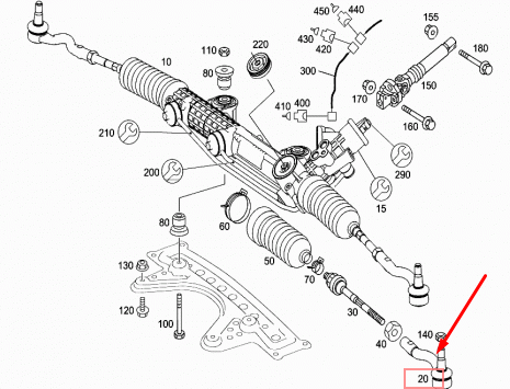 new mercedes-benz e-class w211 right tie rod end track a2113302803 original