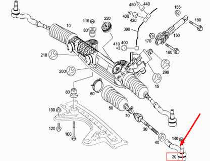 new mercedes-benz e-class w211 right tie rod end track a2113302803 original