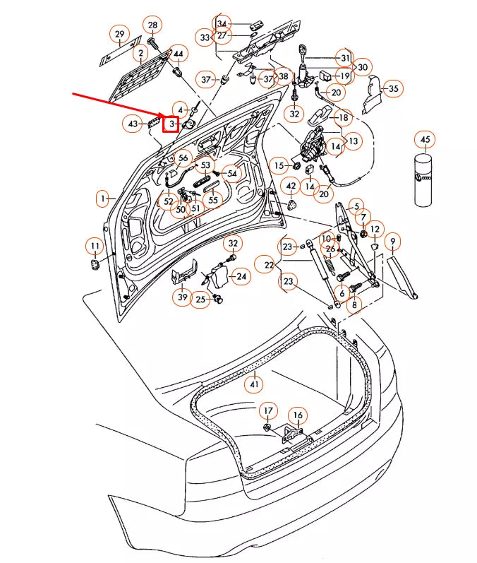 NEW AUDI A4 B7 REAR LID ADJUSTABLE STOP BUFFER 8E5827249F ORIGINAL