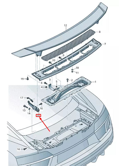 NEW AUDI R8 SPYDER 4S REAR LEFT LID SPOILER RETAINER 4S0813657B ORIGINAL