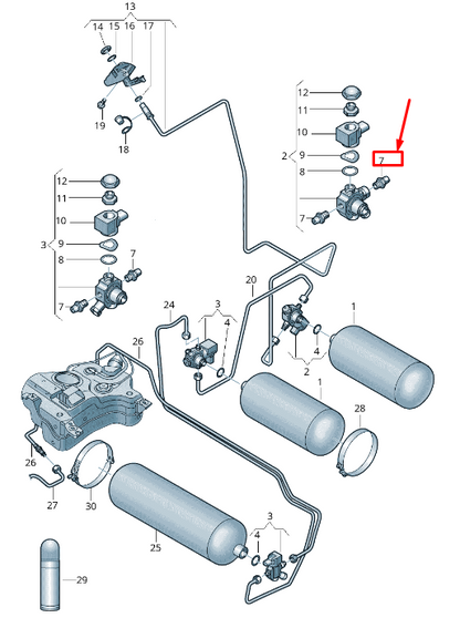 new seat arona kj solenoid valve pipe insert 2q0201124 original