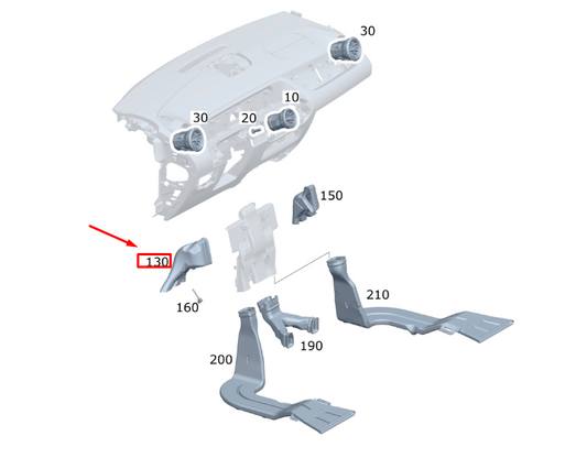new mb gla h247 footwell ventilation left air duct a1778310800 original