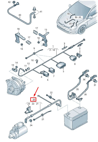 NEW AUDI Q2 GA POSITIVE BATTERY CABLE 5Q0971228L