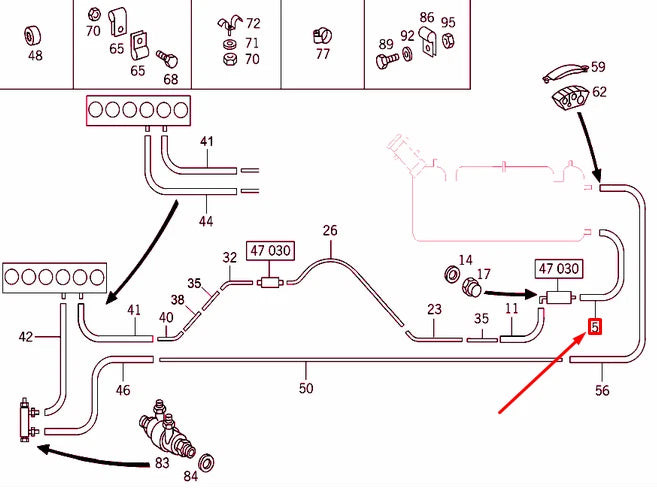 NEW MERCEDES-BENZ G W463 FUEL HOSE A4634700075
