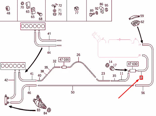 NEW MERCEDES-BENZ G W463 FUEL HOSE A4634700075