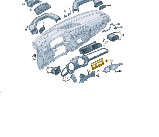NEW VW TIGUAN AD FRONT DASH DISPLAY CONTROL UNIT TRIM LHD 5NB820073BEUO ORIGINAL