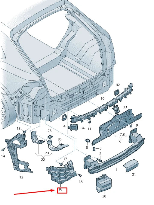 NEW AUDI RSQ8 REAR RIGHT BUMPER GUIDE SECTION 4M8807394A