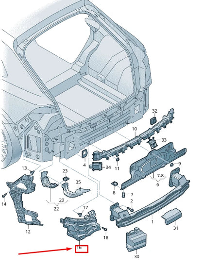 NEW AUDI RSQ8 REAR RIGHT BUMPER GUIDE SECTION 4M8807394A