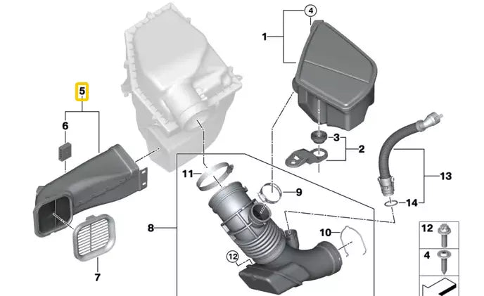 NEW BMW 5 G30 AIR INTAKE TUBE DUCT 13718599683 8599683 ORIGINAL