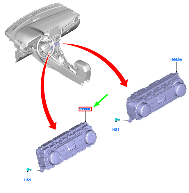 new ford puma heater control assy 2440505 gn15-18c612-bl original