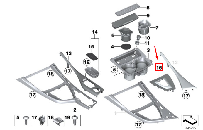 new bmw 1 f20 gear selector switch cover rhd 51169207316 9207316 original