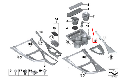new bmw 1 f20 gear selector switch cover rhd 51169207316 9207316 original