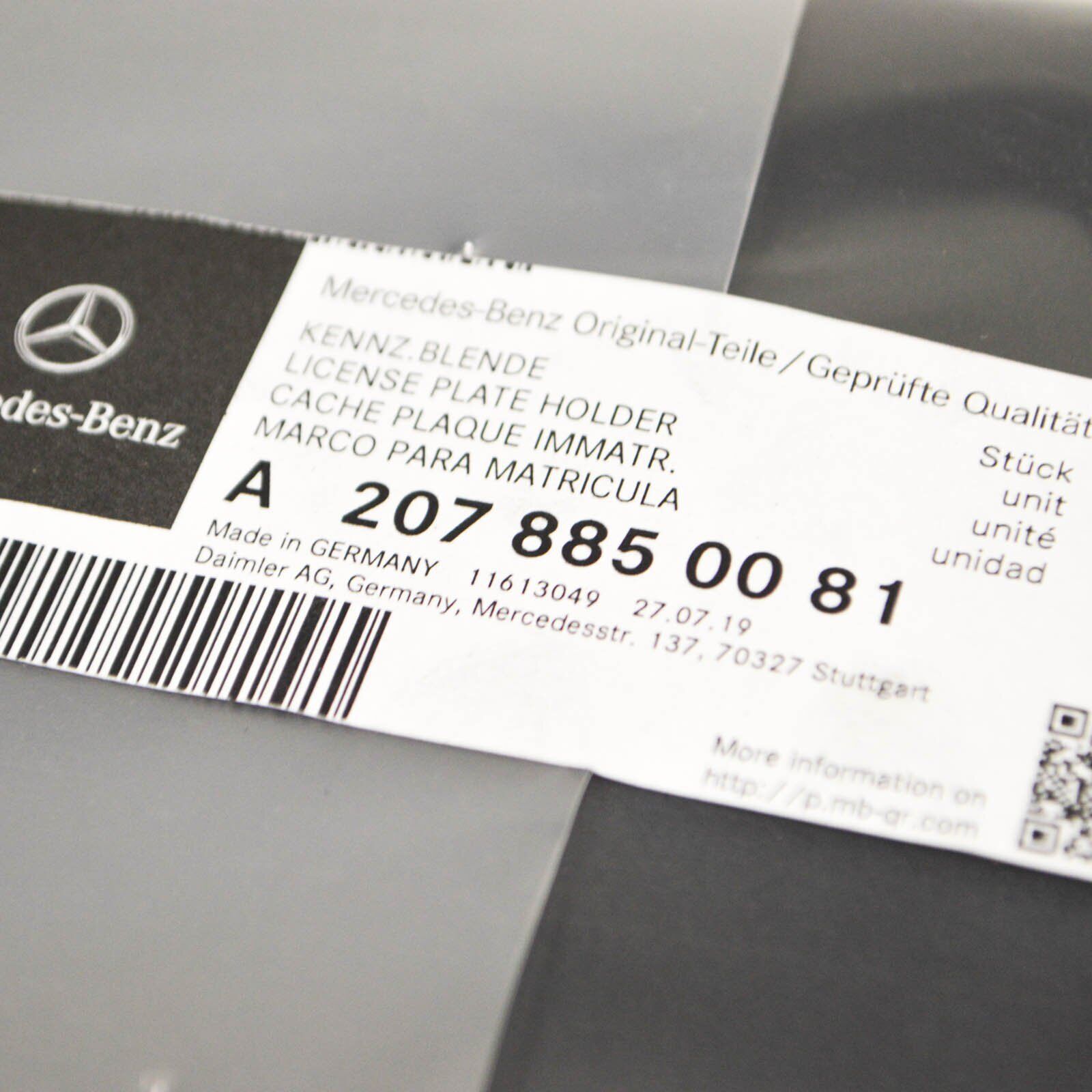 NEW MERCEDES-BENZ E-CLASS COUPE C207 FRONT LICENSE PLATE HOLDER A2078850081