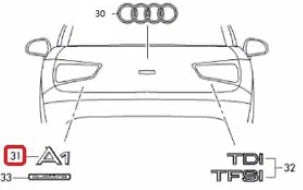 NEW AUDI A1 8X REAR TRUNK LID BADGE EMBLEM 8X08537412ZZ
